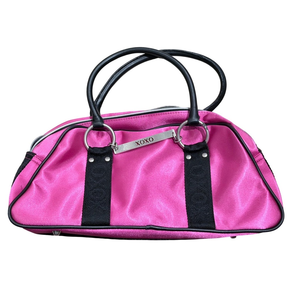 XOXO Pink Satin Satchel Bag Top Handle Duffle Style Y2K Vintage Deadstock NEW